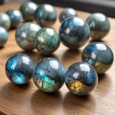 Flashy Labradorite Spheres